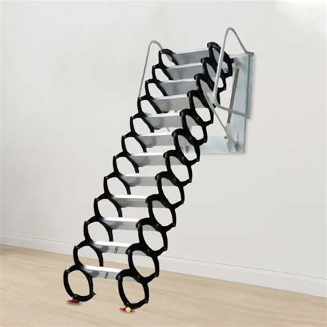 12 Step Wall Mounted Folding Ladder Loft Stairs Attic For Folding