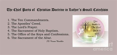 The Chief Parts Of Christian Doctrine In Luther S Catechism Photograph