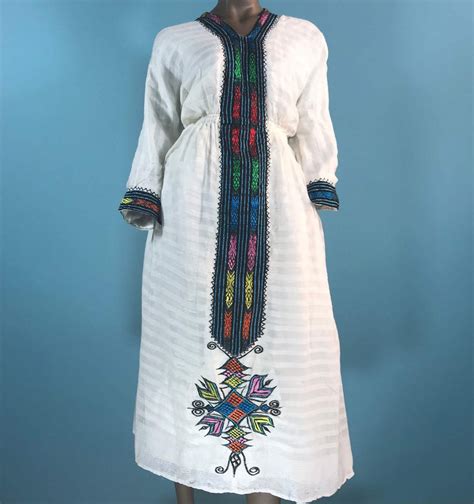 Eritrean Ethiopian Dress Traditional Clothes Habesha Kemis Embroidered