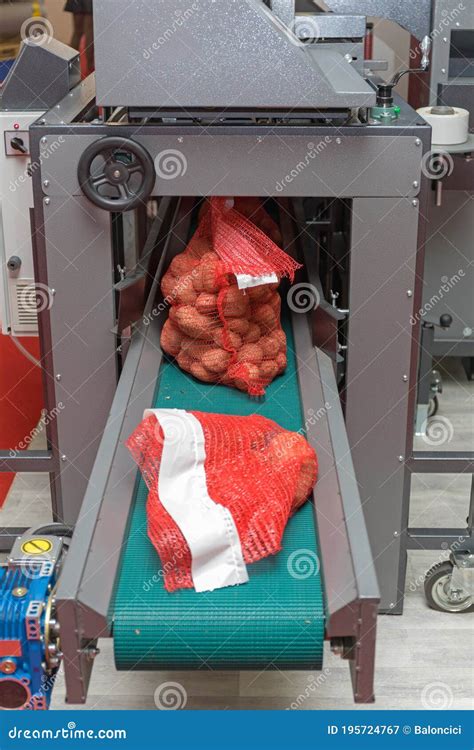 Potato Packing Machine Stock Image Image Of Bags Belt 195724767