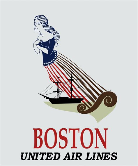 Boston Airlines Vintage Poster Free Stock Photo Public Domain Pictures