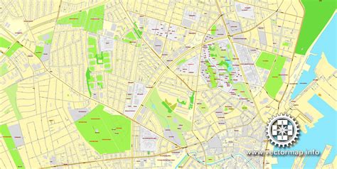 Aarhus Denmark Printable Vector Street City Plan Map Full Editable