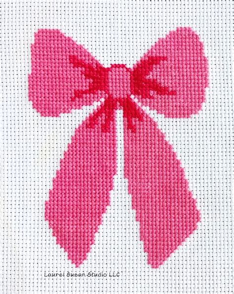 Ribbon Bow Cross Stitch Pattern Pdf Digital Holiday Decoration Etsy