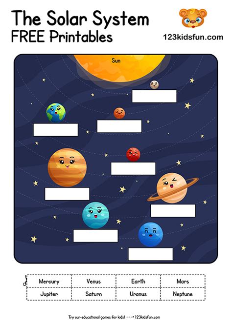 Planet Worksheets For Kindergarten Printable Kindergarten Worksheets