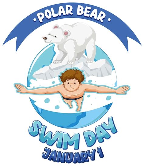 Premium Vector Polar Bear Plunge Day Icon