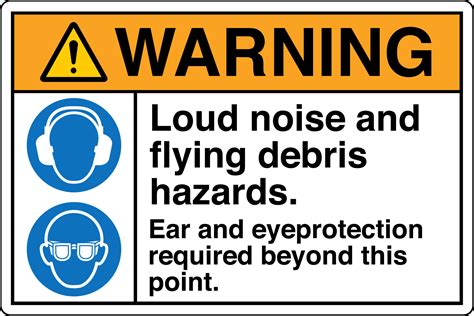 Safety Sign Marking Label Symbol Pictogram Standards Warning Loud Noise