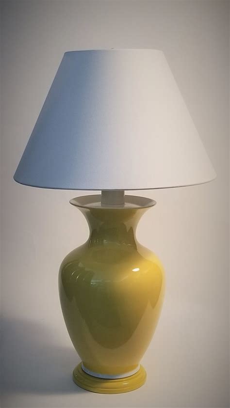 Lighting - Vintage Yellow Table Lamp w/ Shade - Rubbish Interiors Inc.
