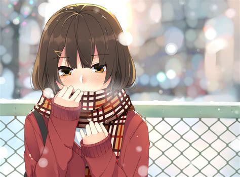 Anime Girl Winter Snow Cute Cold Wallpaper 1440x1066 883862