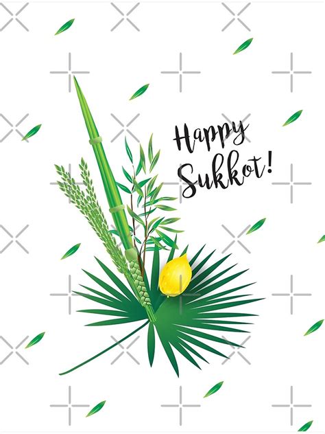 Sukkot Lulav And Etrog Four Species Pattern Canvas Print By