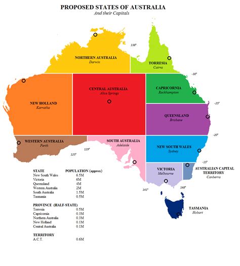 Proposed States Of Australia And Their Capitals X Post R