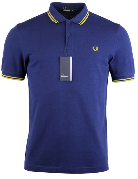 Fred Perry Mens Twin Tipped Polo Shirt In French Navy