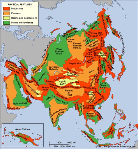 Physical Map Of Eastern Asia