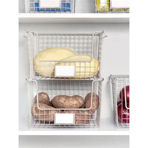 Idesign Matte Satin Classico Stackable Storage Basket With Handles For