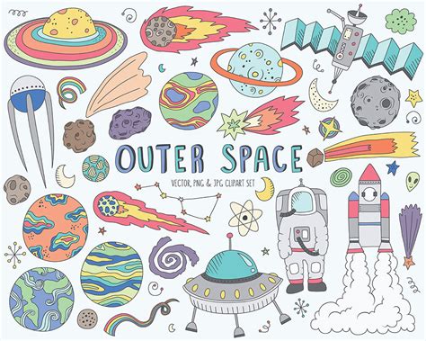 The space channel contains articles about the universe and its properties. Space Clipart Cute Space Doodles Clip Art Set Vector PNG