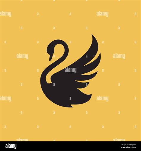 New Luxury Stylish Spreading Wings Swan Logo Design Vector Logotype Sign Illustration Stock