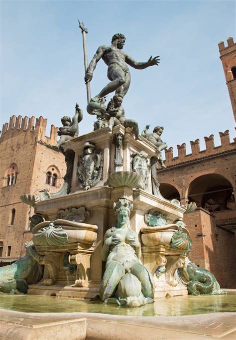 Bologna Fontana Di Nettuno Of De Fontein Van Neptunus Redactionele