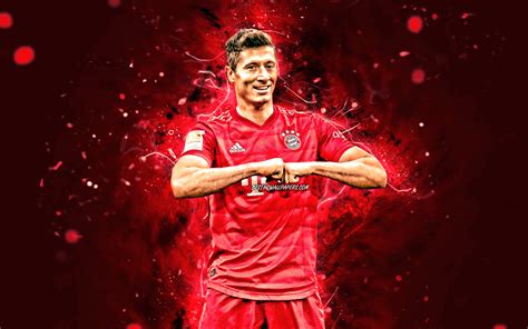 Download Wallpapers 4k Robert Lewandowski 2020 Bayern Munich Fc Red