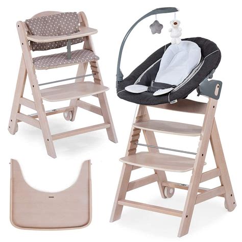 Hauck Beta Plus Newborn Set Deluxe Wooden High Chair For Babies From