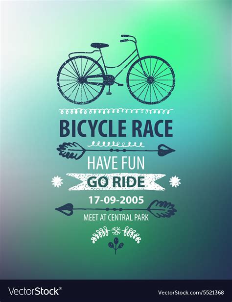 Bicycle Poster Bike Race Banner Royalty Free Vector Image