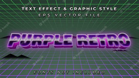 Premium Vector Purple Retro Text Effect