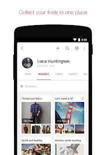Sort your content according to different themes: Pinterest - Android Apps on Google Play