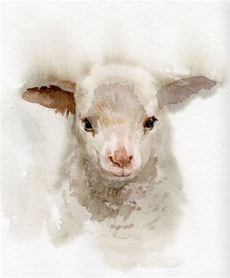 Little Lamb Watercolor Painting 2015listing