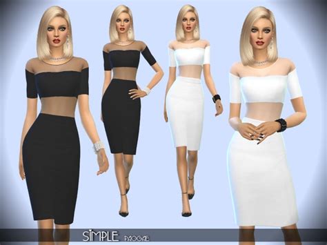 The Sims Resource Simple Dress By Paogae • Sims 4 Downloads