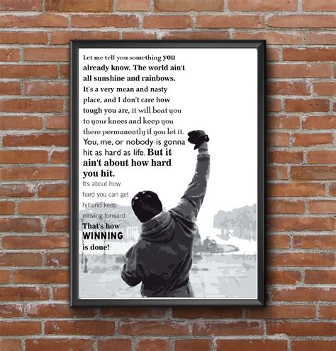 1> poster print on vinyl 2> ships in tube. INSPIRATIONAL MOTIVATIONAL ROCKY BALBOA QUOTE PRINT POSTER A4 GYM WORKOUT | eBay