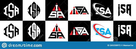 Isa Letter Logo Design In Six Style Isa Polygon Circle Triangle