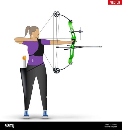 Archer Woman Bow Arrow Vector Stock Vector Images Alamy