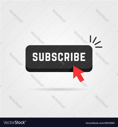 Black Subscribe Button With Shadow Royalty Free Vector Image