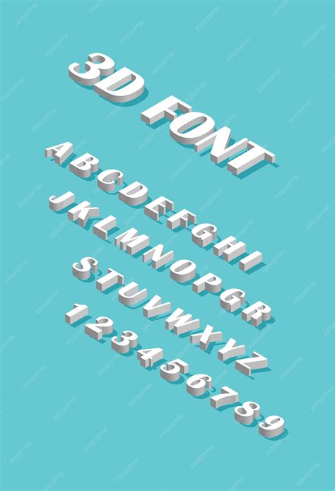 Premium Vector Isometric Font Set Of Letters And Numbers Isolated On