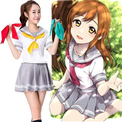 Anime Love Live Sunshine Aqours Babe Girl Cosplay Costume Takami Chika Girls Sailor Uniform