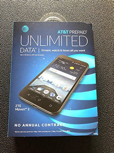 Atandt Prepaid Zte Maven 3 4g Lte Smartphone Cell Phone Unlimited Calling Texting Data 5