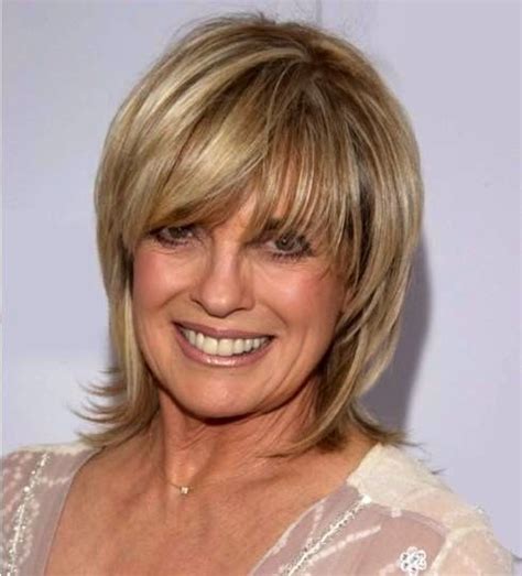 Great Layered And Feathered Hairstyle Linda Gray Medium