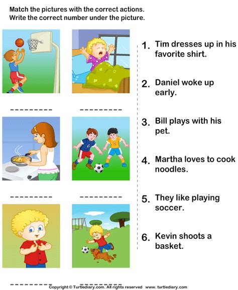 Match Sentence To Picture Kindergarten