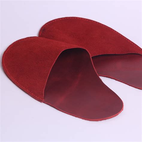 Leather Slippers Women Red Bedroom Slippers Leather House Etsy