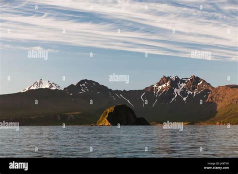 South Walrus Peak Frosty Volcano And Amagat Island Near Cold Bay