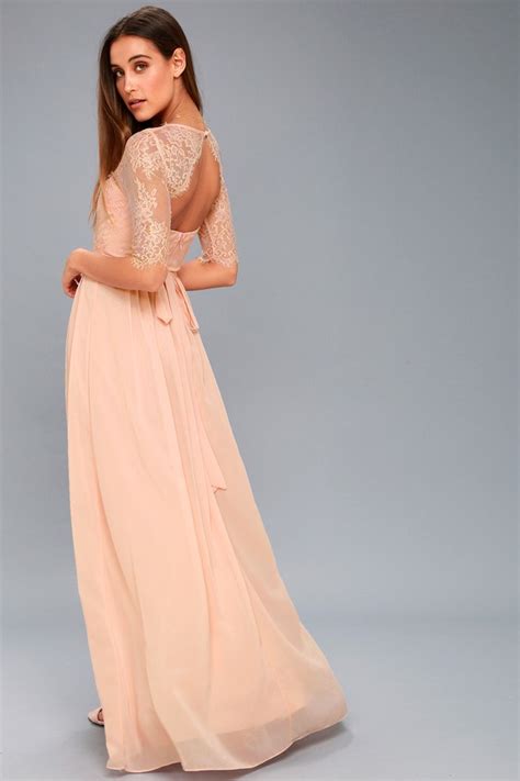 Lovely Blush Dress Lace Dress Maxi Dress Blush Gown Lulus