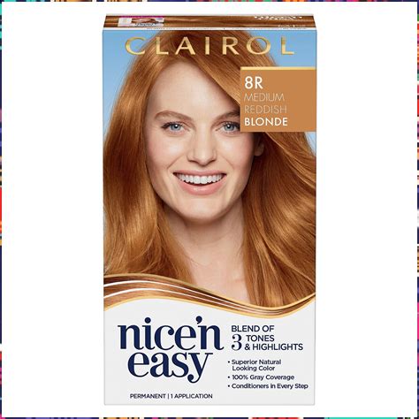 Clairol Nicen Easy Permanent Hair Dye 8r Medium Reddish Blonde Hair Color Pack Of 1 In 2022