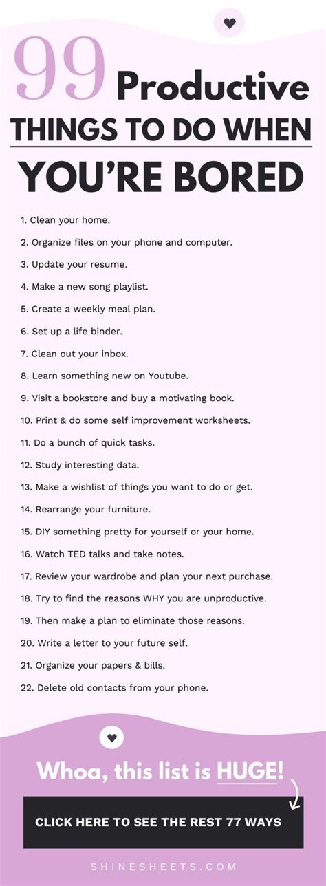 99 Productive Things To Do When Bored 15 Fun Ideas
