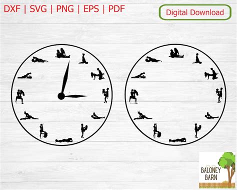 Sex Clock Face Svg Clipart Sex Positions Sexual Silhouette Etsy Canada