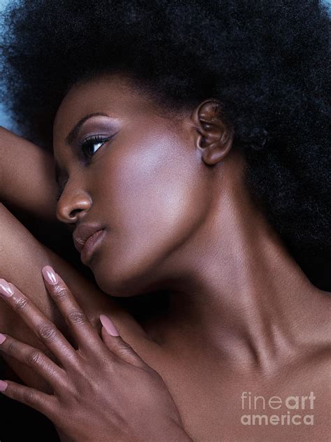 Beautiful Black Woman Sensual Face Portrait Photograph By Maxim Images