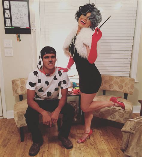 My Diy Cruella De Vil And Her Dalmation Costume For Halloween 2015 Couple Halloween Costumes