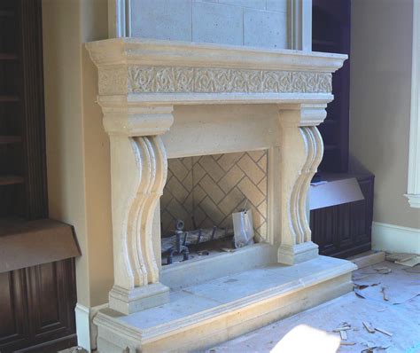 Cast Stone Limestone Fireplace By Classic Stone Creations Charlotte