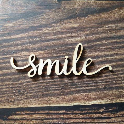 Petsdelite 10pcs Laser Cut Unfinished Wood Smile Script Word Sign