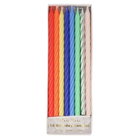 Colourful Twisted Tall Birthday Candles By Meri Meri Vibrant Home