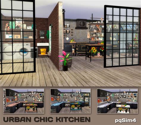 Sims 4 Ccs The Best Urban Chic Kitchen Set By Pqsim4