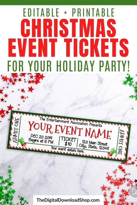 Christmas Party Tickets Templates Free Printable Templates