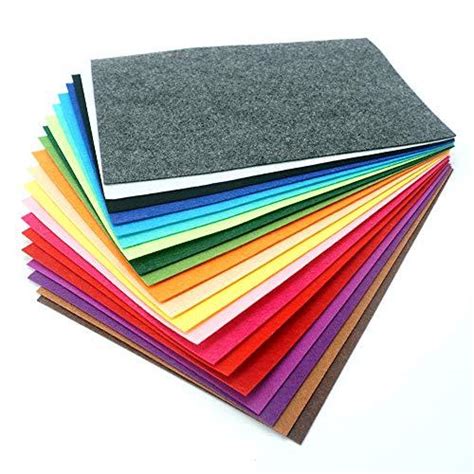 Hifelty A4 Size Felt Fabric Sheets Assorted Color 20 Pieces Decorative